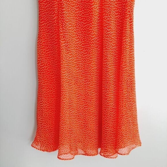 TRADITION Polka-Dot Sleeveless Flowy Midi Dress Orange & White Sz 18 - Picture 9 of 11